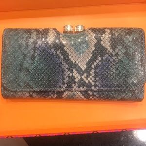 🐍Ted Baker Leather wallet blue/green snakeskin🐍